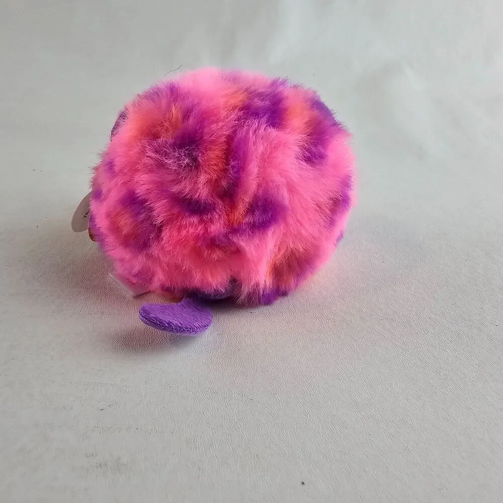 TY Beanie Balls Topaz Pink Purple Leopard Plush Glitter Eyes Stuffed Animal NWT